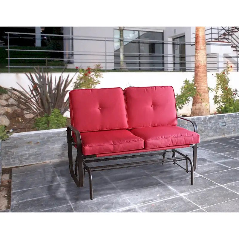 Fauteuil à bascule d'extérieur Tolentino 2 places marron