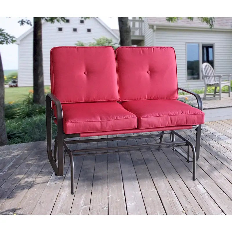 Fauteuil à bascule d'extérieur Tolentino 2 places marron