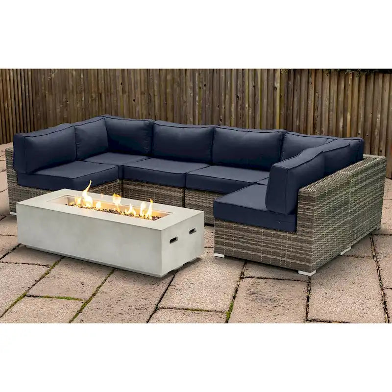 Ensemble de sièges LSI pour 4 personnes avec foyer et coussins Sunbrella