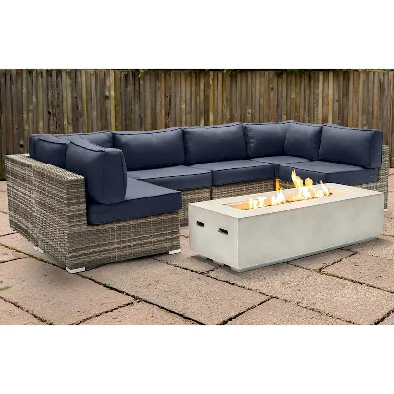 Ensemble de sièges LSI pour 4 personnes avec foyer et coussins Sunbrella