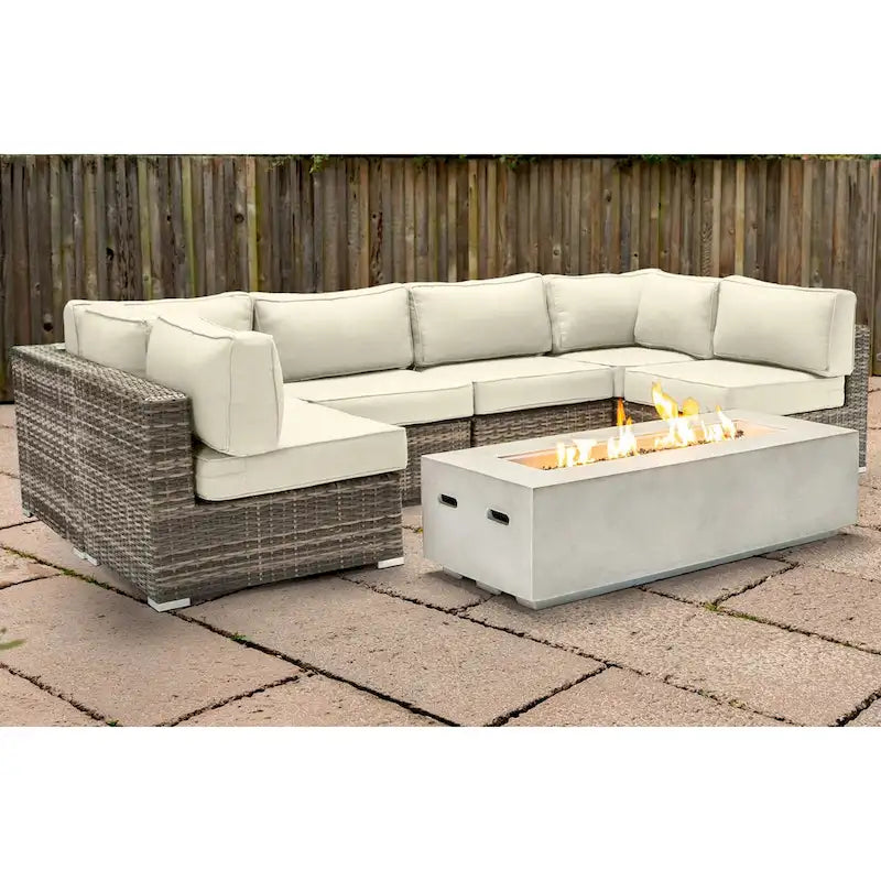Ensemble de sièges LSI pour 4 personnes avec foyer et coussins Sunbrella