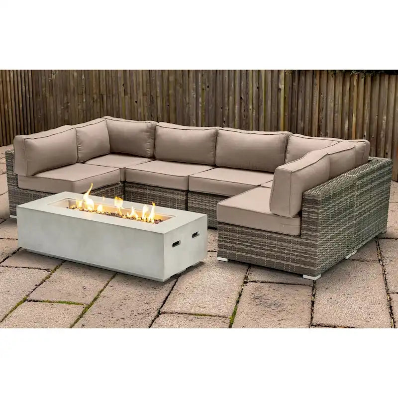 Ensemble de sièges LSI pour 4 personnes avec foyer et coussins Sunbrella