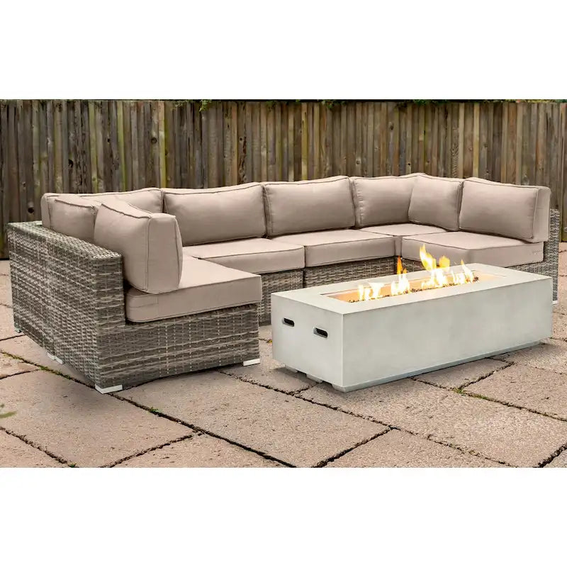 Ensemble de sièges LSI pour 4 personnes avec foyer et coussins Sunbrella