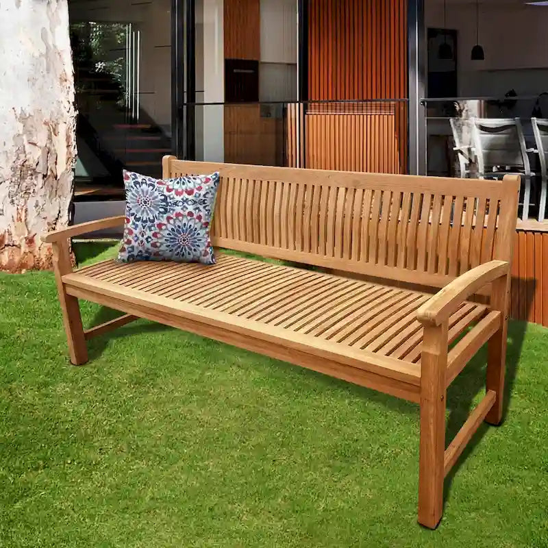 Banc de terrasse extérieur en bois de teck Seven Seas Teak El Mar, 1,83 m (6 pieds)