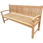 Banc de terrasse extérieur en bois de teck Seven Seas Teak El Mar, 1,83 m (6 pieds)