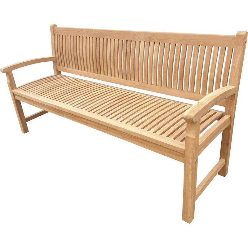 Banc de terrasse extérieur en bois de teck Seven Seas Teak El Mar, 1,83 m (6 pieds)