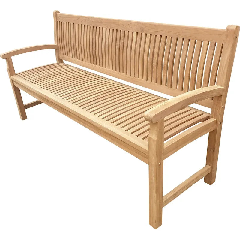 Banc de terrasse extérieur en bois de teck Seven Seas Teak El Mar, 1,83 m (6 pieds)