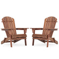 Ensemble de 2 chaises longues pliantes Adirondack en bois pour terrasse