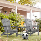 Ensemble de 2 chaises longues pliantes Adirondack en bois pour terrasse
