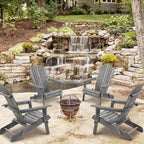 Ensemble de 2 chaises longues pliantes Adirondack en bois pour terrasse