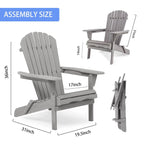 Ensemble de 2 chaises longues pliantes Adirondack en bois pour terrasse