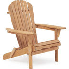 Ensemble de 2 chaises longues pliantes Adirondack en bois pour terrasse