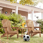 Ensemble de 2 chaises longues pliantes Adirondack en bois pour terrasse