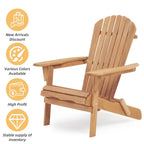Ensemble de 2 chaises longues pliantes Adirondack en bois pour terrasse