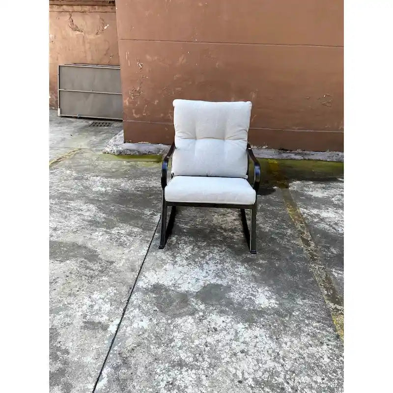 Ensemble de 3 pièces pour patio : chaises berçantes et table, élégant ensemble bistro pour pelouse, jardin et terrasse.