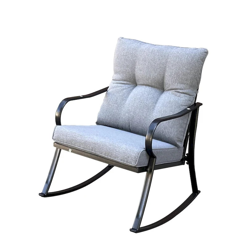 Ensemble de 3 pièces pour patio : chaises berçantes et table, élégant ensemble bistro pour pelouse, jardin et terrasse.
