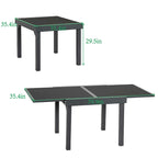 Ensemble de mobilier de jardin 7 pièces avec chaises pliantes réglables et 1 table extensible