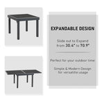 Ensemble de mobilier de jardin 7 pièces avec chaises pliantes réglables et 1 table extensible