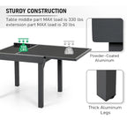 Ensemble de mobilier de jardin 7 pièces avec chaises pliantes réglables et 1 table extensible