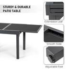 Ensemble de mobilier de jardin 7 pièces avec chaises pliantes réglables et 1 table extensible