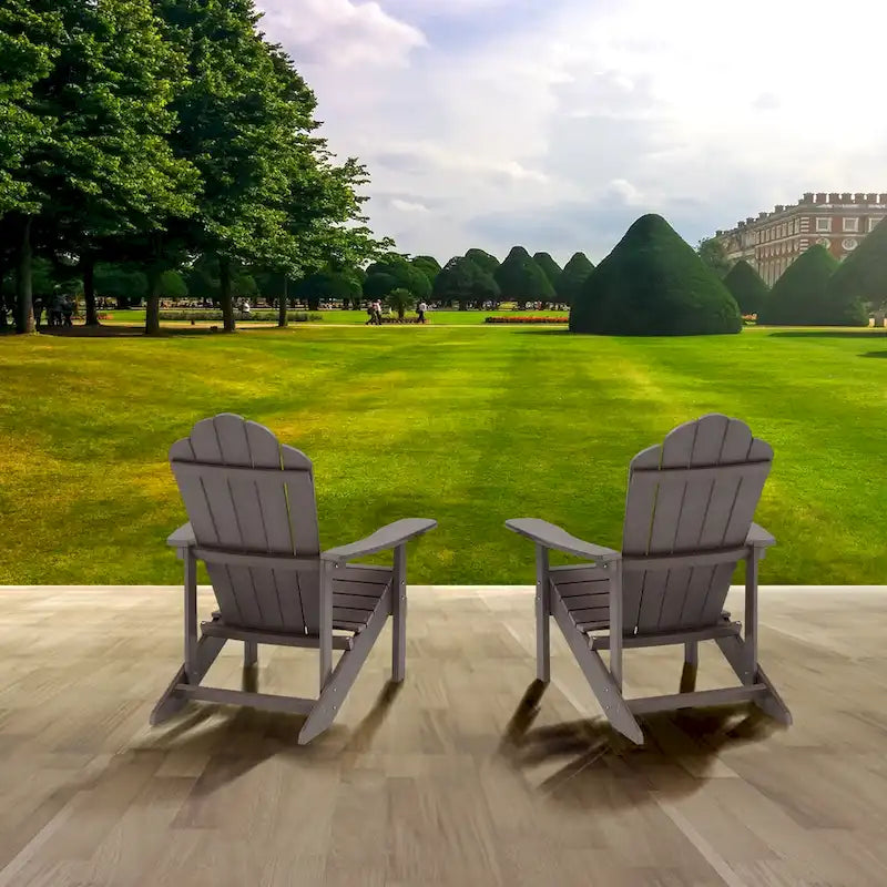 Chaises Adirondack pliantes d'extérieur grises - 2,74 m x 3,66 m