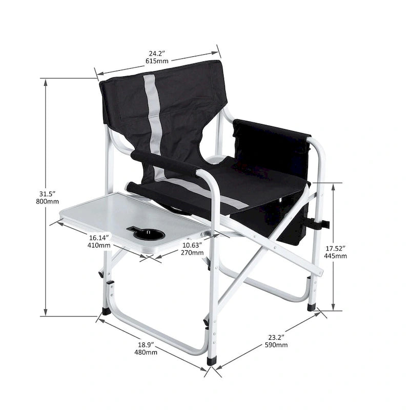 Chaises de réalisateur surdimensionnées, légères et pliantes en 2 pièces