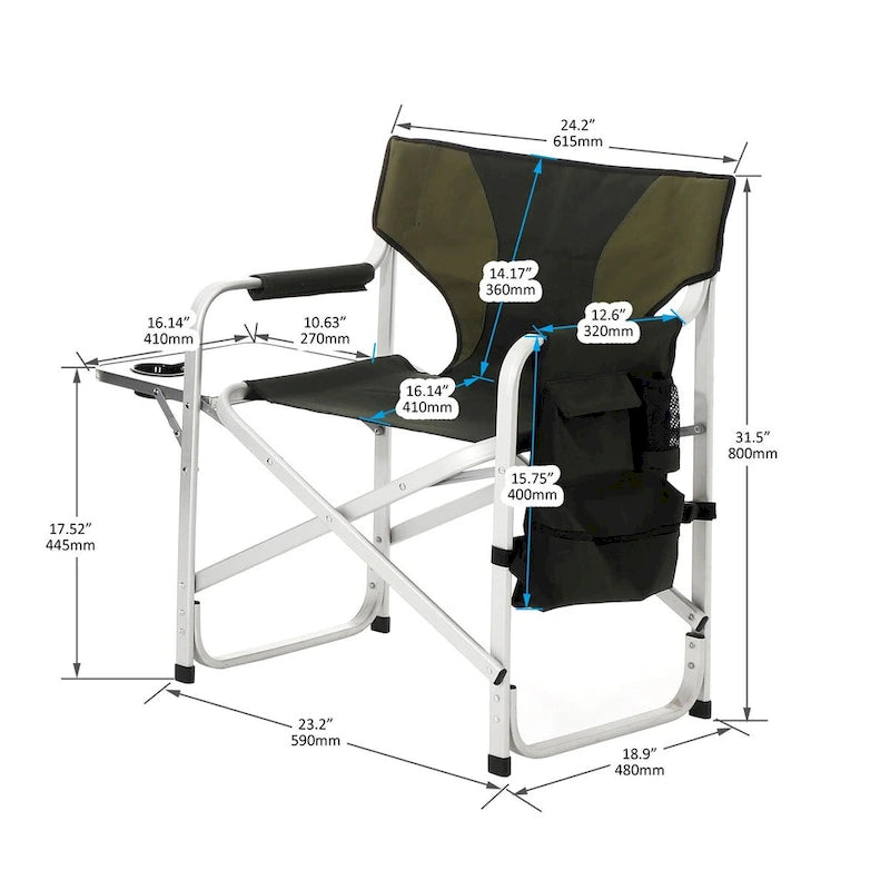 Chaises de réalisateur surdimensionnées, légères et pliantes en 2 pièces