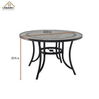 Ensemble de salle à manger d'extérieur 5 pièces en aluminium moulé avec table et chaises à plateau en céramique