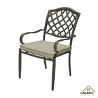 Ensemble de salle à manger d'extérieur 5 pièces en aluminium moulé avec table et chaises à plateau en céramique