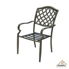 Ensemble de salle à manger d'extérieur 5 pièces en aluminium moulé avec table et chaises à plateau en céramique
