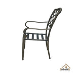 Ensemble de salle à manger d'extérieur 5 pièces en aluminium moulé avec table et chaises à plateau en céramique