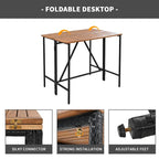 Ensemble de jardin 10 pièces comprenant une table et 8 tabourets avec coussins, table à manger en rotin synthétique, plateau pliable, mobilier de jardin résistant aux intempéries