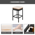Ensemble de jardin 10 pièces comprenant une table et 8 tabourets avec coussins, table à manger en rotin synthétique, plateau pliable, mobilier de jardin résistant aux intempéries