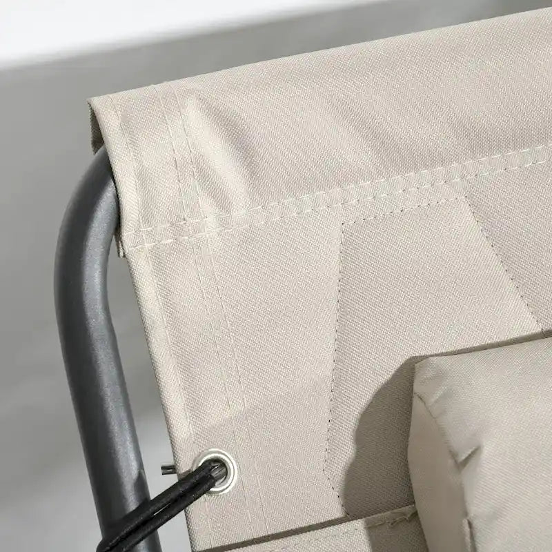 Ensemble de chaise longue pliante avec dossier inclinable à 5 positions, fauteuil de bronzage avec assise rembourrée, poche latérale et appui-tête