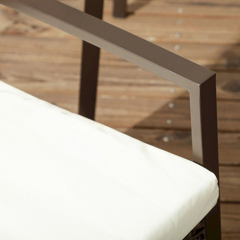 Chaises de salle à manger avec coussin, ensemble de chaises de salle à manger en osier avec dossier et accoudoirs pour patio, terrasse et jardin.