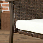 Chaises de salle à manger avec coussin, ensemble de chaises de salle à manger en osier avec dossier et accoudoirs pour patio, terrasse et jardin.