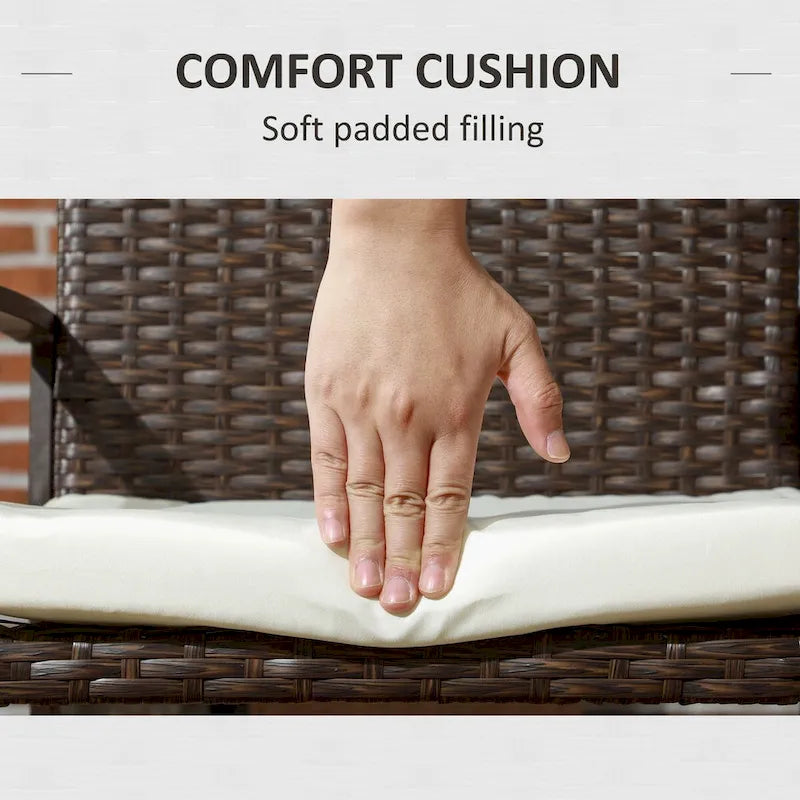 Chaises de salle à manger avec coussin, ensemble de chaises de salle à manger en osier avec dossier et accoudoirs pour patio, terrasse et jardin.