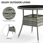 Table d'extérieur en osier - 80 cm (L) x 80 cm (l) x 73 cm (H)