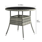 Table d'extérieur en osier - 80 cm (L) x 80 cm (l) x 73 cm (H)