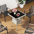 Table d'extérieur en osier - 80 cm (L) x 80 cm (l) x 73 cm (H)