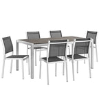 Ensemble de salle à manger d'extérieur Shore 7 pièces en aluminium
