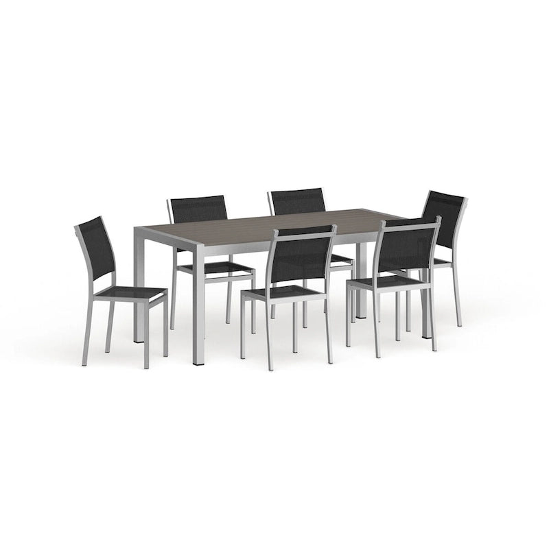 Ensemble de salle à manger d'extérieur Shore 7 pièces en aluminium
