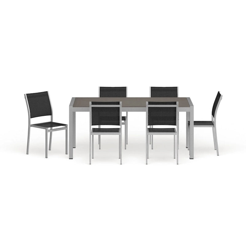 Ensemble de salle à manger d'extérieur Shore 7 pièces en aluminium