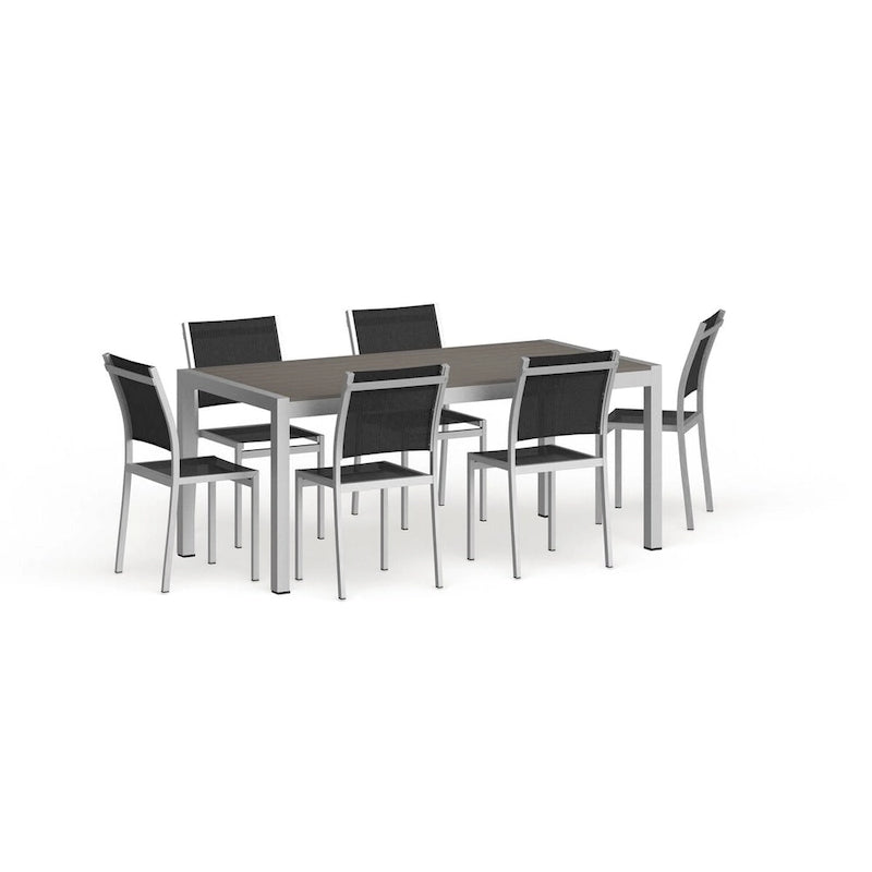 Ensemble de salle à manger d'extérieur Shore 7 pièces en aluminium