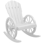 Fauteuil à bascule Adirondack en bois avec structure à lattes et dossier surdimensionné