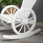Fauteuil à bascule Adirondack en bois avec structure à lattes et dossier surdimensionné
