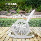 Fauteuil à bascule Adirondack en bois avec structure à lattes et dossier surdimensionné