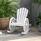 Fauteuil à bascule Adirondack en bois avec structure à lattes et dossier surdimensionné