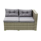 Ensemble de canapé d'extérieur 4 pièces en rotin tressé gris avec coffre de rangement - 47,2 x 25,6 x 25,6