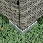 Ensemble de canapé d'extérieur 4 pièces en rotin tressé gris avec coffre de rangement - 47,2 x 25,6 x 25,6